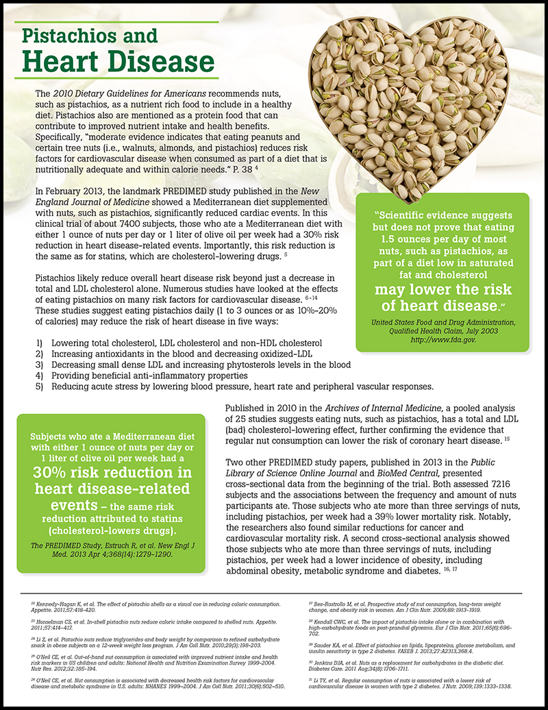 health professionals toolkit american pistachio growers heart health facts sheet