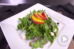 Peach and Arugula Salad with Pistachios